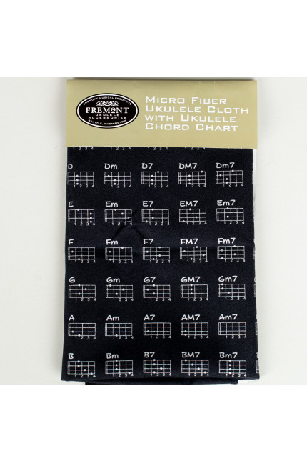 Fremont Micro Fiber Polish Cloth w/ Ukulele Chord Chart Black