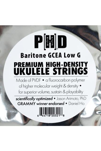 PhD Baritone Plain Low D Premium High Density Ukulele Strings