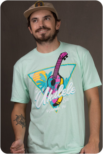 The Ukulele Site T-Shirt - Neon Seafoam